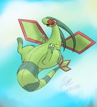 ambiguous_gender belly claws feral flying front_view lens looking_at_viewer sky skyscape solo spread_wings tail wings fisk24 mythology nintendo pokemon dragon flygon generation_3_pokemon mythological_creature mythological_scalie pokemon_(species) scalie