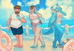 anthro basic_sequence beach bikini blue_body breast_growth breasts brown_hair clothed clothing facial_hair female gender_transformation growth hair hair_growth happy human_to_anthro long_hair looking_at_hand male mtf_transformation pose rapid_weight_loss sea seaside slightly_chubby small_breasts snout snout_growth solo species_transformation surprised_expression swimwear tail tail_growth three_frame_sequence transformation transformation_sequence transformed_clothing two-piece_swimsuit water weight_loss white_body white_hair nolidae mythology dragon human mammal mythological_creature mythological_scalie scalie colored sequence