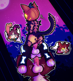 anal anal_penetration anthro anus ball_tuft balls big_butt bisexual black_body black_fur bodily_fluids breasts brown_body brown_fur butt clothed clothing costume cowgirl_position female fluffy flustered food for_a_head from_front_position fruit fur genital_fluids genitals group group_sex lying male male/female male/male moon motion_lines nipples nude on_bottom on_top orange_body orange_fur partially_clothed paws penetration penile penile_penetration penis penis_in_ass penis_in_vagina plant pumpkin pumpkin_head purring rear_view red_body red_fur sandwich_position sex shrub skeleton_costume smile speech_bubble tail threesome torn_clothing trio tuft vaginal vaginal_penetration vulva white_body white_fur bnnuyhole epic_games fortnite fortnite:_battle_royale hanna-barbera mythology scooby-doo_(series) lycan_west_(fortnite) riley_(bnnuyhole) spice_(fortnite) australian_shepherd canid canine canis domestic_cat domestic_dog felid feline felis herding_dog hybrid lagomorph leporid mammal mythological_canine mythological_creature object_head pastoral_dog rabbit sheepdog werecanid werecanine werecreature werewolf wolf absurd_res hi_res