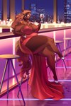 alcohol anthro bar beverage big_breasts blue_eyes breasts city cleavage clothed clothing container cup curvy_figure dress drinking_glass eyebrow_through_hair eyebrows eyelashes female fingerless_(marking) furniture glass glass_container glass_cup hair hooves huge_thighs inside long_hair looking_at_viewer sitting slightly_chubby smile solo stool thick_thighs translucent translucent_hair voluptuous wine wine_glass holivi rainstorm_(marefurryfan) equid equine horse mammal 2022 absurd_res hi_res