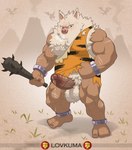balls big_muscles bottomless clothed clothing club_(weapon) dripping_penis erection foreskin generation_1_pokemon genitals hi_res humanoid_genitalia humanoid_penis looking_at_viewer lovkuma male melee_weapon muscular nintendo penis pokemon pokemon_(species) primeape snort solo vein veiny_penis weapon