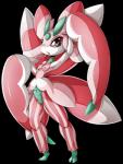 anthro black_eyes breasts female genitals green_body lips nipples non-mammal_breasts pink_body pink_lips pink_nipples pupils pussy red_body red_pupils red_sclera small_breasts solo white_body suddenhack nintendo pokemon arthropod generation_7_pokemon lurantis pokemon_(species) 2016 absurd_res alpha_channel hi_res