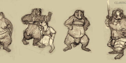 anthro armor bare_breasts base_one_layout basic_sequence breasts butt clothed clothing codpiece crossdressing duo eyes_closed female four_frame_image four_frame_sequence front_view fur holding_melee_weapon holding_object holding_sword holding_weapon linear_sequence melee_weapon nipples nude one_row_layout overweight overweight_anthro overweight_female rear_view slightly_chubby smile snout solo standing sword tomboy weapon oddwilds redwall badger european_badger hare lagomorph leporid mammal meles mustelid musteline 2012 graphite_(artwork) sequence sketch traditional_media_(artwork)
