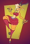 abstract_background anthro blonde_hair boots bracelet brown_eyes clothing dancing dress female footwear fur glitter hair horn jewelry long_neck multicolored_body multicolored_fur pink_nose shoes solo tan_body tan_fur thick_thighs two_tone_body two_tone_fur wide_hips gavanzude disney zootopia gazelle_(zootopia) antelope bovid gazelle mammal alternate_version_at_paywall digital_drawing_(artwork) digital_media_(artwork) hi_res signature