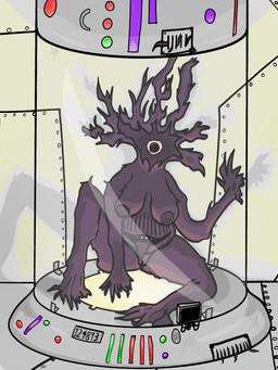 belly big_breasts breasts female genitals laboratory laboratory_equipment laboratory_glassware nipples not_furry nude purple_body science scientific_instrument slightly_chubby slime solo test_tube thick_thighs vulva sun_cresent alien goo_creature humanoid monster monstrous_humanoid 2022 hi_res