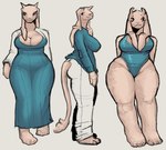 anthro areola belly big_breasts bottom_heavy bottomwear bovid breasts caprine cardigan claws cleavage clothed clothing curvy_figure dress felid female floppy_ears fur furgonomic_bottomwear goat hi_res hourglass_figure huge_breasts huge_thighs hybrid lion long_neck long_tail mammal md34 monster one-piece_swimsuit pantherine pants paws peeking_areola side_view solo sweater swimwear tail tail_tuft thick_thighs topwear toriel tuft undertale_(series) white_body white_fur wide_hips