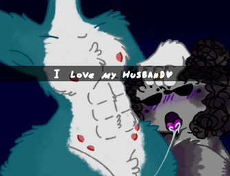 abs anthro black_body black_fur black_hair blue_body blue_fur blush bodily_fluids duo fur grey_body grey_fur hair heart_symbol looking_at_viewer male male/male markings multi_eye multi_nipple nipples nude open_mouth saliva saliva_on_tongue saliva_string selfie simple_background text tongue tongue_out white_body white_fur sosu-the-blue-wolf chris_(beastbeans) velley_(beastbeans) arachnid arthropod canid canine canis mammal spider wolf colored digital_drawing_(artwork) digital_media_(artwork) english_text hi_res