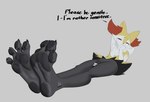 2024 anthro barely_visible_genitalia big_feet black_body black_fur braixen censored censored_genitalia censored_pussy cheek_tuft chest_tuft claws dialogue embarrassed english_text eyelashes facial_tuft feet female foot_focus fur generation_6_pokemon genitals hi_res inner_ear_fluff legs_together looking_at_viewer multicolored_body nervous nintendo pawpads paws pieebo pokemon pokemon_(species) pussy red_eyes requesting soles solo spread_toes talking_to_viewer text toe_claws toes tuft white_body white_fur wrinkled_feet wrinkles