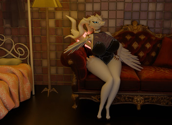 anthro big_breasts biped black_clothing blue_eyes breasts butt clothed clothing ear_piercing ear_ring eyelashes eyeshadow eyewear feet female female_anthro fur glasses happy huge_breasts looking_at_viewer makeup neck_ring paws piercing ring_piercing smile solo wearing_glasses white_body white_fur loveklaicy mythology nintendo pokemon klaicy_(loveklaicy) dragon generation_5_pokemon legendary_pokemon mythological_creature mythological_scalie pokemon_(species) reshiram scalie 11:8 3d_(artwork) digital_media_(artwork) hi_res