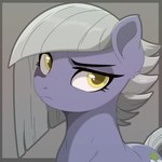 es eyebrows female feral grey_body grey_hair hair lime_eyes raised_eyebrow solo nineplusten friendship_is_magic hasbro my_little_pony limestone_pie_(mlp) earth_pony equid equine horse mammal pony 1:1 hi_res