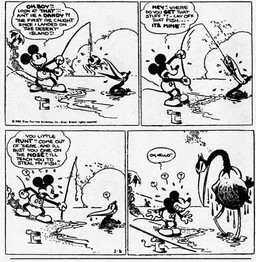 ambiguous_gender anthro beach bottomwear clothed clothing dialogue feral fingers fishing fishing_rod footwear gloves group handwear male open_mouth outside pants partially_submerged plant question_mark shoes speech_bubble standing tail teeth text tin_can trio water ub_iwerks walt_disney_(artist) win_smith disney public_domain mickey_mouse avian bird fish mammal marine mouse murid murine rodent 1930 20th_century absurd_res ancient_art black_and_white comic english_text hi_res monochrome