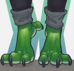 3_toes anthro bottomwear claws clothing cuffed_pants feet foot_focus foot_shot male pants soles solo text toes shibyo mythology dragon mythological_creature mythological_scalie scalie absurd_res english_text hi_res huge_filesize