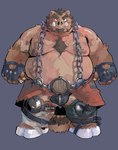 anthro belly big_belly black_clothing black_underwear brown_body clothing facial_piercing humanoid_hands kemono male moobs nipples nose_piercing nose_ring overweight overweight_male piercing ring_piercing simple_background solo underwear tuokemao mammal suid suina sus_(pig) wild_boar 2023 absurd_res hi_res