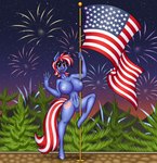 american_flag anthro breasts cutie_mark female fireworks holidays night nude sky solo united_states_of_america michael345 4th_of_july hasbro my_little_pony equid equine horse mammal hi_res