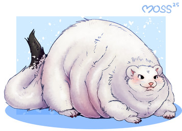 ambiguous_gender belly belly_rolls big_belly feral fluffy morbidly_obese morbidly_obese_feral obese obese_feral overweight overweight_feral solo fluffmoss mammal mustelid musteline true_musteline weasel absurd_res hi_res
