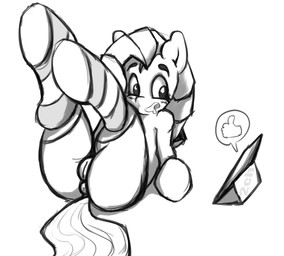 anus board butt female feral genitals solo vulva wr34 hasbro my_little_pony equid equine horse mammal pony hi_res monochrome pictographics