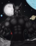 abs anthro biceps black_body black_fur body_size_growth claws front_view fur looking_at_viewer macro male moon muscular muscular_anthro muscular_male nipples outside pecs planet size_transformation sky solo space star terra_macro transformation frost_eleven notveryathletic deity equid equine horse mammal 2015 artist_collaboration