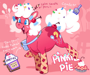 accessory blue_eyes bow_ribbon cherry curly_hair female feral food fruit furgonomics hair hair_accessory hair_bow hair_ribbon notebook pastry pencil_(object) pencil_in_hair pie pink_body plant redesign ribbons solo tail tail_accessory tail_bow tail_ribbon cracklewink friendship_is_magic hasbro my_little_pony pinkie_pie_(mlp) earth_pony equid equine horse mammal pony 6:5 absurd_res hi_res