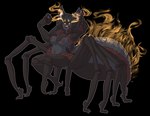 2018 after_transformation alpha_channel arachnid arachnid_taur arthropod arthropod_abdomen arthropod_taur black_hair black_sclera breasts canid canid_demon canine demon evelynn_(repeatedmeme_42) female fire glowing glowing_eyes hair hellhound hybrid kdhynamo long_hair looking_at_viewer mammal multi_eye mythological_canine mythological_creature mythology navel nipples nude simple_background solo spider spider_taur standing taur transparent_background