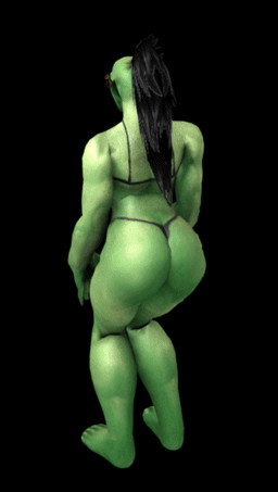 big_butt bikini butt clothed clothing dancing female hair not_furry piercing ponytail rear_view shaking_butt skimpy solo swimwear thick_thighs tight_clothing two-piece_swimsuit leman blizzard_entertainment warcraft humanoid orc 3d_(artwork) 3d_animation animated digital_media_(artwork)