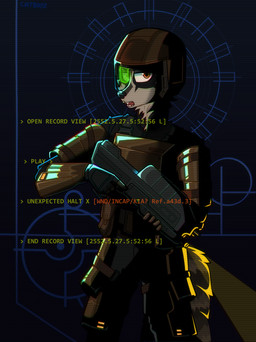 anthro armor clothed clothing gun headgear headwear helmet holding_gun holding_object holding_ranged_weapon holding_weapon holographic_screen looking_at_viewer male military military_clothing military_helmet military_pants military_uniform open_mouth ranged_weapon simple_background soldier solo tail text topwear uniform warrior weapon catboyz halo_(series) microsoft xbox_game_studios aquatic mammal procyonid raccoon digital_media_(artwork) english_text hi_res