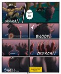 absurd_res anthro battle canid canine canis comic dialogue dom/sub dominant english_text fight heartlessfang hi_res imminent_rape male male/male mammal muscular mythological_canine mythological_creature mythology pacman20 submissive supa_huskey text villainous were werecanid werecanine werewolf wolf