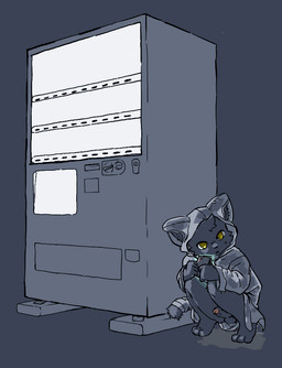 3_toes anthro balls black_body black_fur bottomless bottomless_anthro bottomless_male cellphone clothed clothing crouching electronics erection feet foreskin fur genitals glans head_tuft holding_cellphone holding_object holding_phone holding_smartphone hoodie hoodie_only kemono machine male partially_retracted_foreskin penis phone public public_exposure public_nudity shota simple_background smartphone solo toes topwear topwear_only tuft vending_machine yellow_eyes young young_anthro young_male haganedon domestic_cat felid feline felis mammal 2017 digital_drawing_(artwork) digital_media_(artwork)