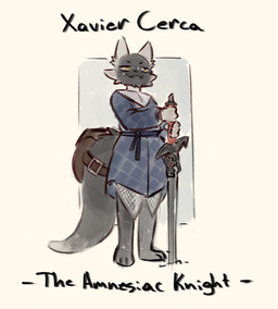 accessory anthro armor bag belt big_tail black_body black_fur chainmail clothed clothing flesh_fang fur fur_markings furgonomics gambeson gorget hand_on_sword leather longsword male markings melee_weapon multicolored_body multicolored_fur simple_background smile solo standing sword sword_in_ground tail tail_accessory tail_bag tail_belt text weapon white_body white_fur yellow_eyes trashyy_noway xavier_cerca_(anunusedaccount) furred_kobold furred_scalie kobold scalie english_text hi_res