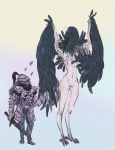 anthro beak breasts duo female heart_symbol non-mammal_breasts unknown_artist dark_souls fromsoftware chosen_undead ornifex avian bird corvid corvus_(genus) crow crow_demon demon oscine passerine