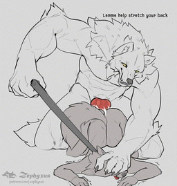 ambiguous_gender ambiguous_penetrated anal anal_penetration anthro arm_tuft bent_over big_penis bodily_fluids claws covering covering_face cum cum_from_ass cum_in_ass cum_inside dominant dominant_anthro dominant_male duo elbow_tuft fluffy fluffy_tail genital_fluids genitals hand_on_face inner_ear_fluff kneeling knot knotted_penis larger_dom leash leash_pull male male/ambiguous male_penetrating male_penetrating_ambiguous muscular muscular_anthro muscular_male neck_tuft penetration penile penile_penetration penis penis_in_ass pinned pinned_to_ground pointy_ears prick_ears red_penis sex shaking simple_background size_difference smaller_ambiguous submissive submissive_ambiguous submissive_anthro tail text tongue tongue_out trembling tuft white_background yellow_eyes zephyxus mythology canid canine canis mammal mythological_canine mythological_creature werecanid werecanine werecreature werewolf wolf 2026 digital_drawing_(artwork) digital_media_(artwork) english_text watermark