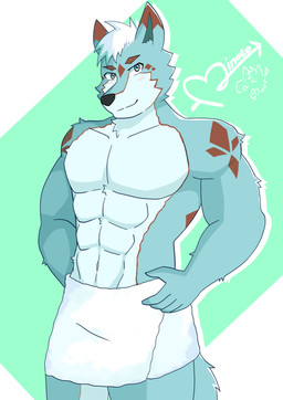 abs after_shower anthro athletic athletic_anthro athletic_male blue_body blue_eyes male multicolored_body muscular muscular_anthro muscular_male pecs solo towel towel_around_waist dragokaizer666 minato_(dragokaizer) canid canine canis domestic_dog husky mammal nordic_sled_dog siberian_husky spitz absurd_res hi_res portrait three-quarter_portrait