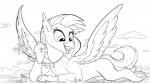 canterlot cloudsdale equestria female macro open_mouth ponyville solo text tsitra360 european_mythology friendship_is_magic greek_mythology hasbro my_little_pony mythology silverstream_(mlp) avian hippogriff mythological_avian mythological_creature 2019 absurd_res english_text hi_res line_art monochrome