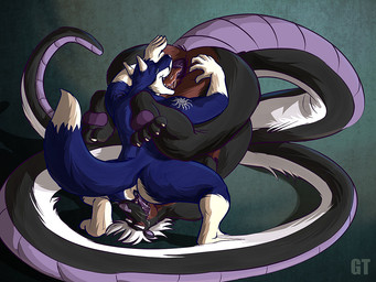 69_position anal anthro anus athletic big_anus big_butt big_tail blue_body blue_fur butt butt_slap dipstick_ears dipstick_tail duo ear_markings eyes_closed feet fur long_tail male male/male markings multicolored_ears oral overweight overweight_male purple_tongue rimming sex slap spanking tail tail_markings tattoo tongue tongue_out upside_down_sex white_ear_tips white_feet white_hands white_tail_tip white_tattoo gtskunkrat gtskunkrat_(character) nik_(sonicfox) canid canine canis fox hybrid mammal mephitid murid murine rat rodent skunk wolf 4:3