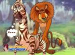 alakay_alex anthro cartoon_network dreamworks duo equid equine felid female lion madagascar_(series) male mammal marty_the_zebra pantherine stripes unknown_artist zebra