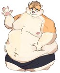 anthro arm_rolls belly belly_grab belly_rolls big_cheeks chubby_cheeks double_chin fat_rolls male obese overweight solo butterontoast toast_(butterontoast) domestic_cat felid feline felis mammal