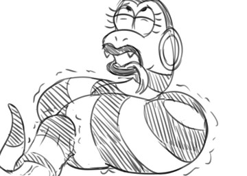 bodily_fluids cum cum_inflation cum_inside female feral genital_fluids inflation looking_pleasured penetration penile penile_penetration penis_in_vagina solo tongue tongue_out vaginal vaginal_penetration dxt91 brandy_and_mr._whiskers disney lola_boa reptile scalie snake monochrome sketch