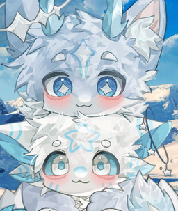 accessory ambiguous_gender anthro blue_body blue_eyes blue_fur blush cloud duo feral fur horn hug hugging_another hugging_from_behind inner_ear_fluff looking_at_viewer looking_down mountain sky snow tuft white_body white_eyes white_fur s2_i mythology hoshi_(straviios) dragon furred_dragon furred_scalie mythological_creature mythological_scalie scalie 2026 headshot_portrait hi_res portrait