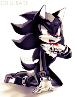 anthro biped black_body black_fur blood blood_on_mouth bodily_fluids clothing footwear fur gloves handwear kneeling male red_eyes shoes simple_background solo white_background spacecolonie sega sonic_the_hedgehog_(series) shadow_the_hedgehog eulipotyphlan hedgehog mammal 2015 dated hi_res