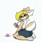 anthro big_breasts bodily_fluids breasts crying dessert female food ice_cream solo tears pace-maker fan_character nana canid canine fox mammal hi_res