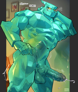balls biped blush bodily_fluids crystal dialogue erection genital_fluids genitals humanoid_genitalia humanoid_penis male muscular muscular_humanoid muscular_male nude penis solo text dendryte_axxon ben_10 cartoon_network alien crystal_creature elemental_creature humanoid mineral_fauna petrosapien 2026 absurd_res english_text hi_res