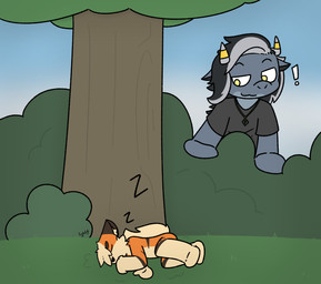 age_difference anthro arcalithe imminent_kidnapping male male/male park plant public shrub size_difference sleeping tree young lightningb0lt01 mythology nintendo pokemon rethex rune_(runederg) dragon generation_1_pokemon growlithe mythological_creature mythological_scalie pokemon_(species) scalie absurd_res hi_res