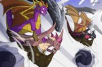 4_fingers black_body blue_eyes claws duo female feral fingers green_eyes group happy holding_shoulder horn male multi_horn orange_eyes purple_body purple_eyes race racing red_body scared semi-anthro sled smile snow snowboard tail wings zilonking activision european_mythology mythology spyro_the_dragon cynder ember_(spyro) flame_(spyro) spyro arthropod dragon dragonfly insect mythological_creature mythological_scalie scalie unknown_species western_dragon 2025 absurd_res digital_drawing_(artwork) digital_media_(artwork) hi_res signature