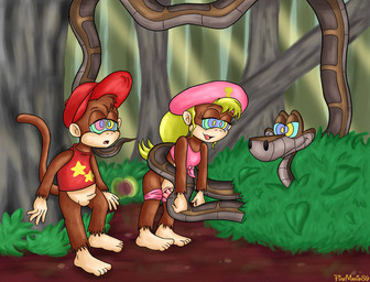 2_penises animal_genitalia animal_penis anthro anthro_on_feral anthro_penetrated bestiality blonde_hair countershading erection female feral feral_penetrating feral_penetrating_anthro genitals group hair hemipenes hypnosis interspecies male male/female mind_control multi_genitalia multi_penis penetration penile penile_penetration penis penis_in_vagina ringed_eyes sex submissive submissive_anthro submissive_female tail vaginal vaginal_penetration vulva young young_anthro hypnofire86 disney donkey_kong_(series) nintendo the_jungle_book diddy_kong dixie_kong kaa_(jungle_book) haplorhine kong mammal monkey primate reptile scalie snake crossover