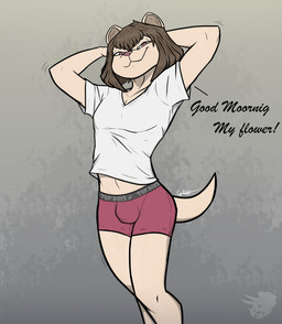 anthro bulge femboy hair male pose relaxing short_hair skinny slim smile solo threehorns zephery_fleury domestic_ferret mammal mustelid musteline true_musteline weasel hi_res pinup