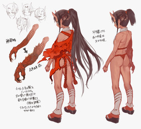 asian_clothing black_claws black_hair breasts butt claws clothed clothing east_asian_clothing female fundoshi hair hand_on_breast horn humanoid_pointy_ears japanese_clothing loli long_hair navel pointy_ears pupils rear_view red_clothing red_underwear rope sharp_teeth skimpy slit_pupils solo teal_eyes teeth text torn_cloak transformation underwear white_clothing young lalalalack asian_mythology east_asian_mythology japanese_mythology mythology demon horned_humanoid humanoid oni yokai 2018 concept_art hi_res japanese_text sketch