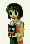 clothed clothing duo female feral machine male enaic31 nichijou sakamoto_(nichijou) shinonome_nano domestic_cat felid feline felis humanoid mammal robot robot_humanoid absurd_res hi_res