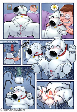 animal_genitalia animal_penis ankles_tied anthro anus balls bdsm blush bodily_fluids bound canine_genitalia canine_penis clenched_teeth clothing collar collar_only duo eunuch eyewear feet fur genital_scar genitals glasses hands_tied impotent lipsticking male nude one_eye_closed onomatopoeia penis penis_tip scar sheath shirt simple_background sitting smile sound_effects spread_legs spreading submissive submissive_anthro submissive_male surgical_operation sweat sweatdrop tail teeth text toes topwear wearing_glasses anonpupb family_guy brian_griffin peter_griffin canid canine canis domestic_dog human mammal comic digital_media_(artwork) english_text hi_res