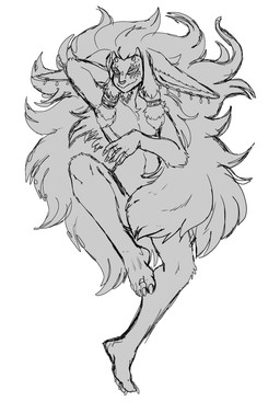 5_toes anthro censored_genitalia convenient_censorship digit_ring feet hair jewelry long_hair male nude ring solo toe_ring toes zimakum nintendo tears_of_the_kingdom the_legend_of_zelda rauru_(tears_of_the_kingdom) bovid caprine goat mammal zonai absurd_res censored hi_res monochrome sketch unfinished