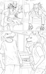 anthro group male vdrebi bear humanoid mammal scalie 5:8 comic hi_res monochrome