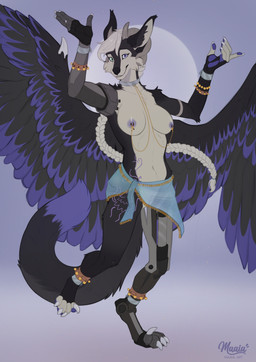 anthro bdsm belly_dancer_outfit bondage bound breasts cybernetic_limb dancing edging electrostimulation female masochism piercing sadism slave solo maaia silver_capricorn hybrid succubus absurd_res hi_res story story_in_description